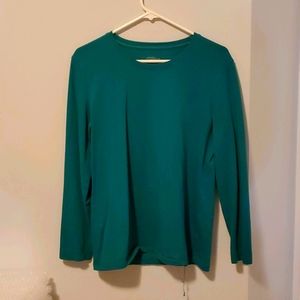 Teal Solid Crew Neck